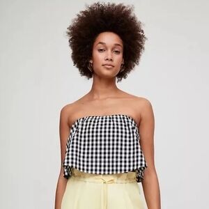 Wilfred - Bonaventure Crop Tube Top Blouse in Gingham - Size S  (NWT)